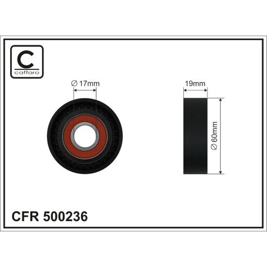 500236 - Tensioner Pulley, v-ribbed belt 