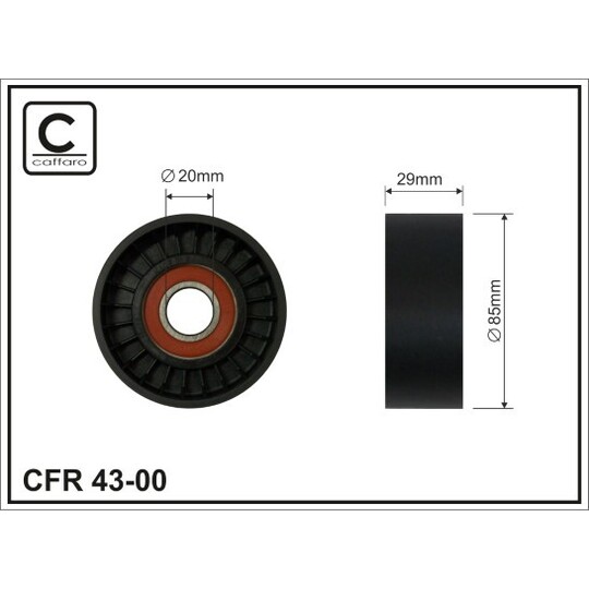 43-00 - Deflection/Guide Pulley, v-ribbed belt 