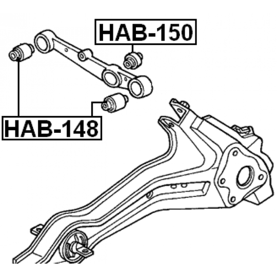 HAB-150 - Control Arm-/Trailing Arm Bush 