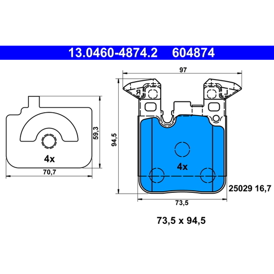 13.0460-4874.2 - Brake Pad Set, disc brake 