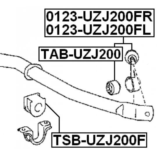 0123-UZJ200FR - Tanko, kallistuksenvaimennin 
