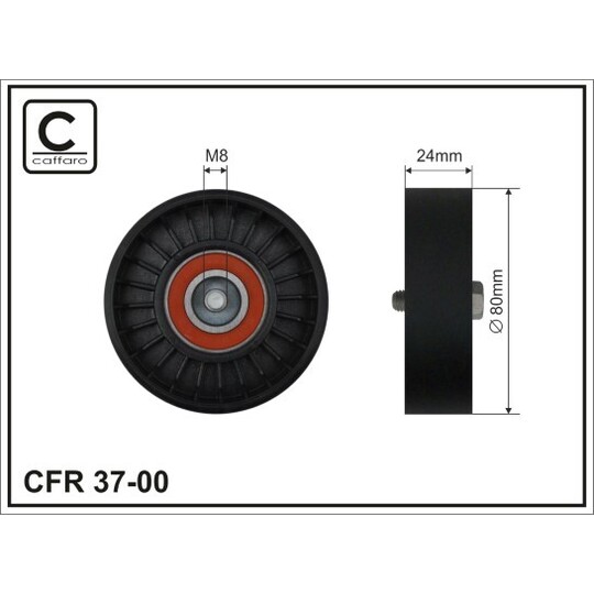 37-00 - Deflection/Guide Pulley, v-ribbed belt 