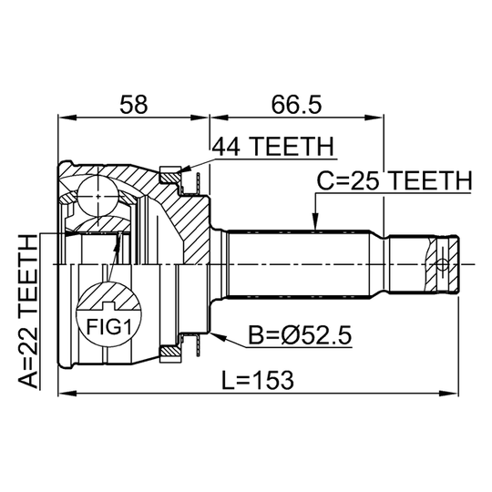 1210-ACCA44 - Joint, drive shaft 