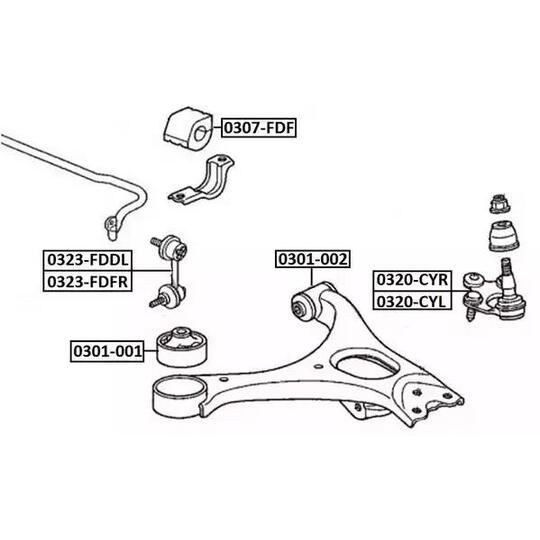 0307-FDF - Bearing Bush, stabiliser 