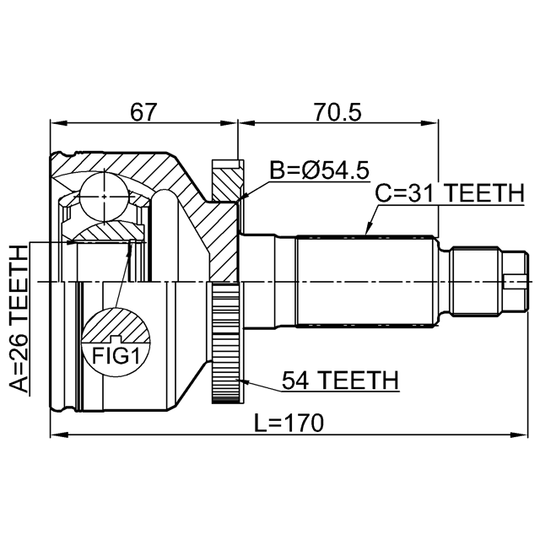 2210-CARNA54 - Joint Kit, drive shaft 