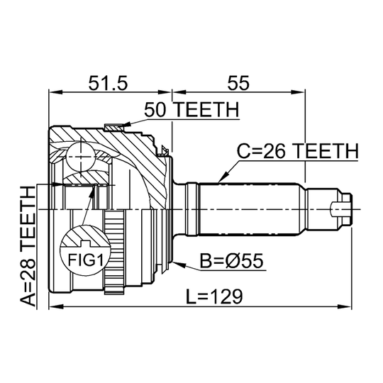 0310-035A50 - Joint, drive shaft 