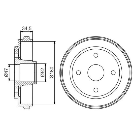 0 986 477 264 - Brake Drum 