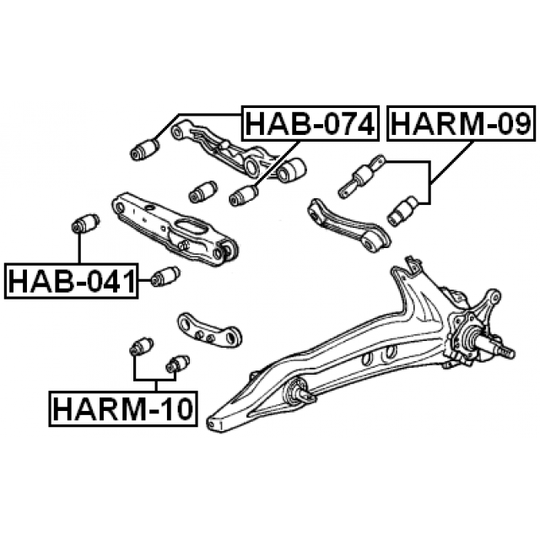HAB-074 - Control Arm-/Trailing Arm Bush 