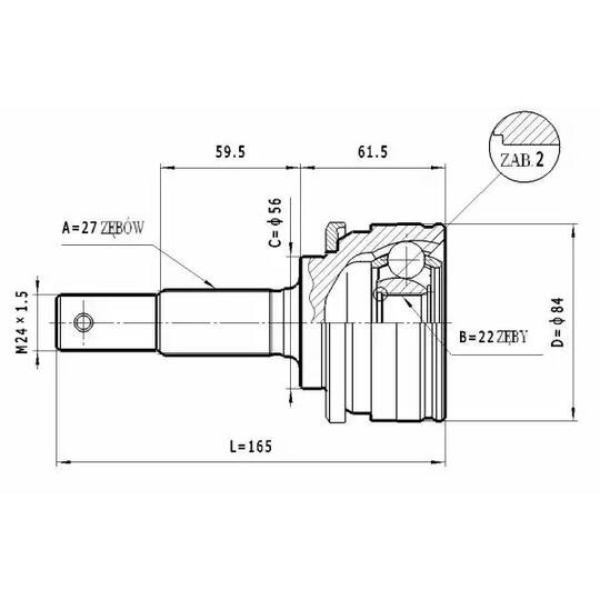 C.504 - Ledsats, drivaxel 