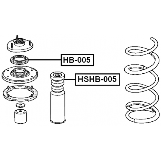 HB-005 - Anti-Friction Bearing, suspension strut support mounting 