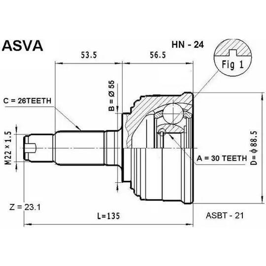 HN-24 - Joint Kit, drive shaft 