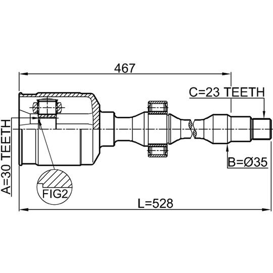 0111-GRX125RH - Led, drivaxel 