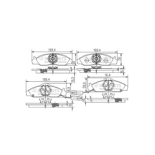 J3600400 - Brake Pad Set, disc brake 