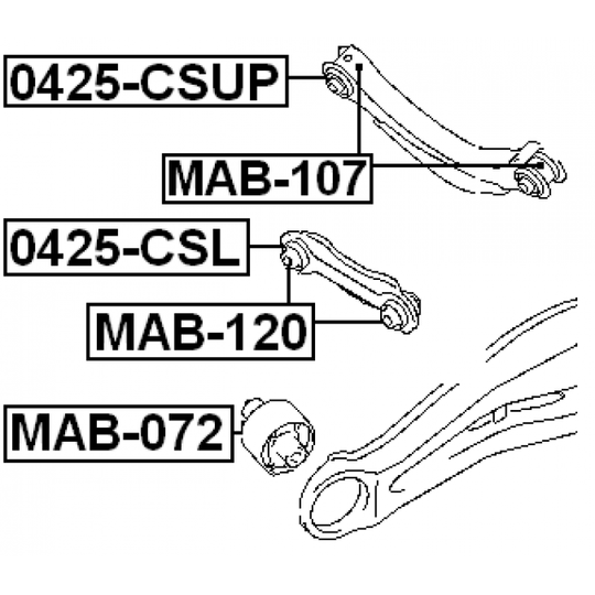 MAB-120 - Control Arm-/Trailing Arm Bush 