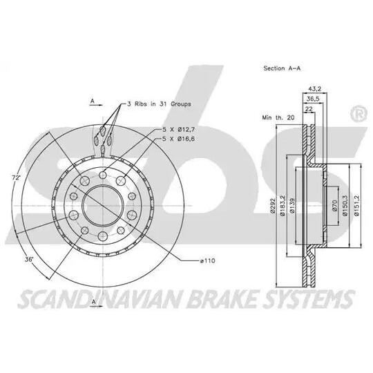 1815201025 - Brake Disc 