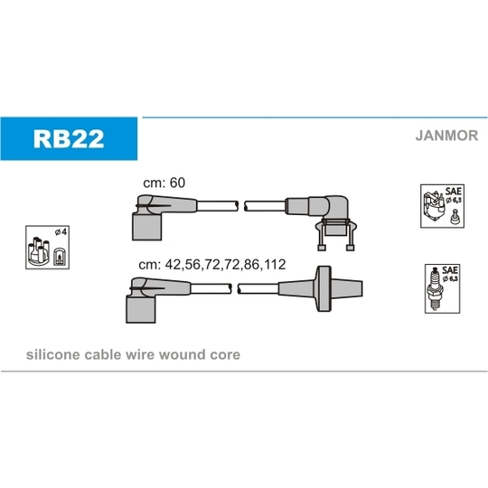 RB22 - Tändkabelsats 