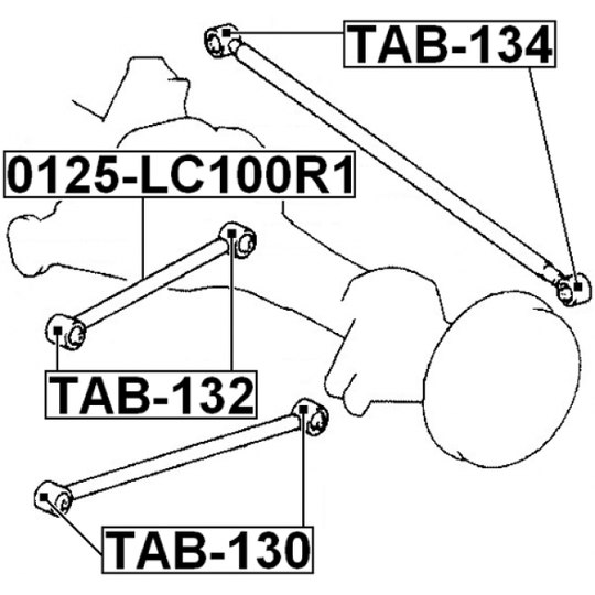 TAB-130 - Control Arm-/Trailing Arm Bush 