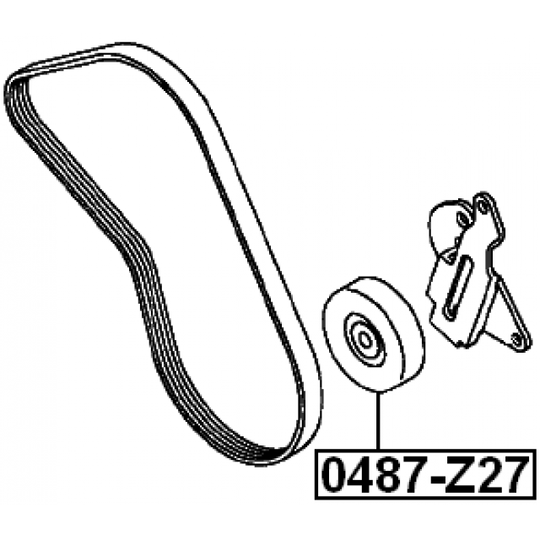 0487-Z27 - Tensioner Pulley, v-ribbed belt 