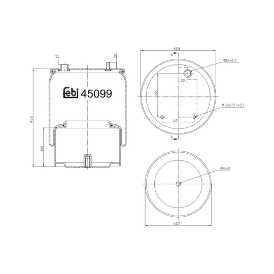 45099 - Boot, air suspension 