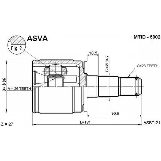 MTID-5002 - Joint Kit, drive shaft 