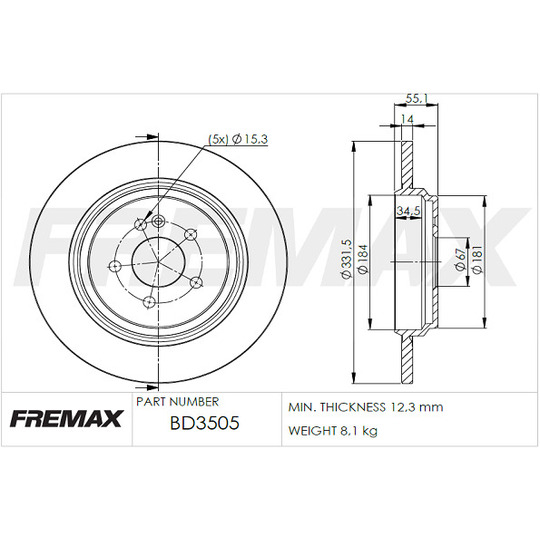 BD-3505 - Brake Disc 