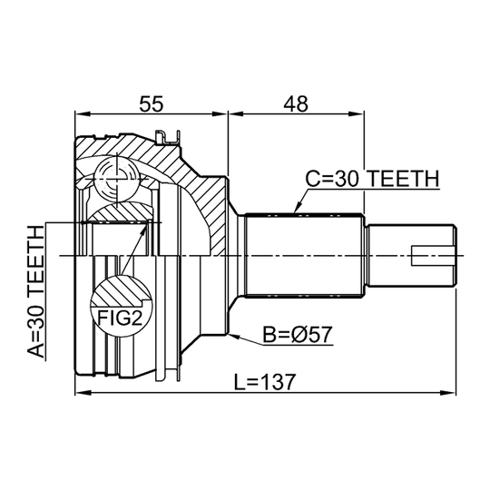 0110-GRX125 - Joint, drive shaft 