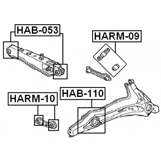 HARM-10 - Control Arm-/Trailing Arm Bush 