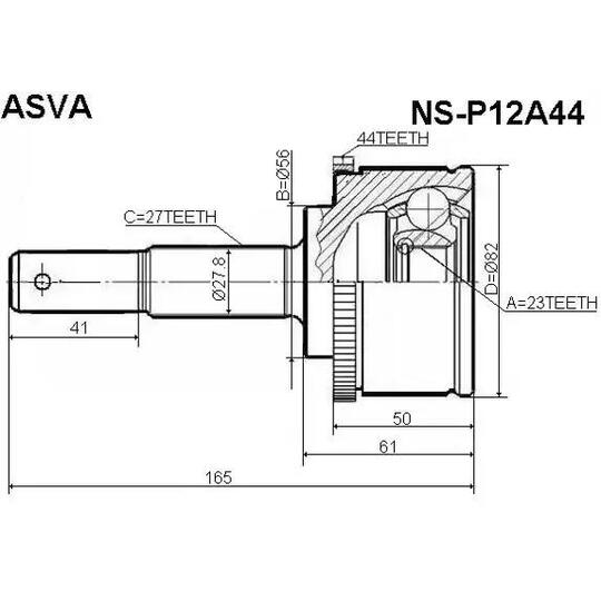 NS-P12A44 - Joint Kit, drive shaft 