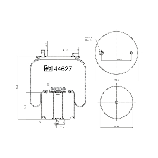 44627 - Boot, air suspension 