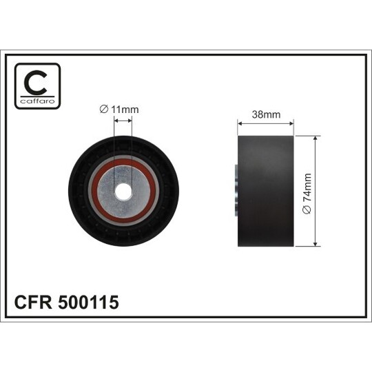 500115 - Deflection/Guide Pulley, v-ribbed belt 