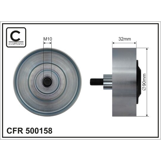 500158 - Deflection/Guide Pulley, v-ribbed belt 