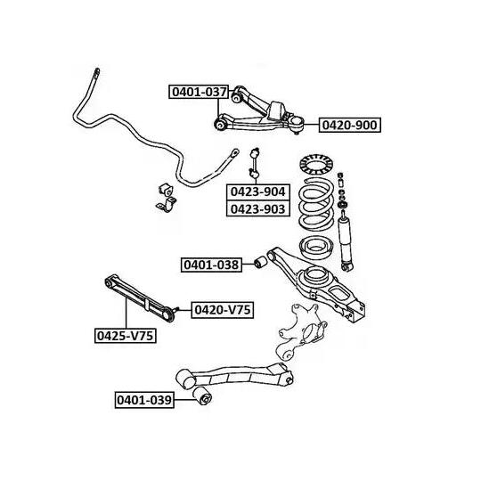 0401-039 - Control Arm-/Trailing Arm Bush 