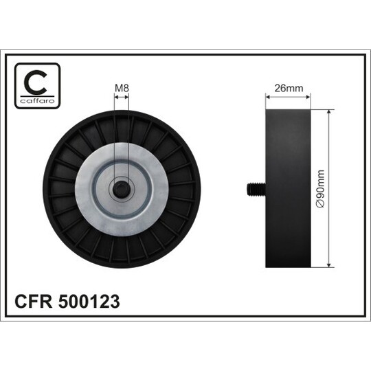 500123 - Deflection/Guide Pulley, v-ribbed belt 