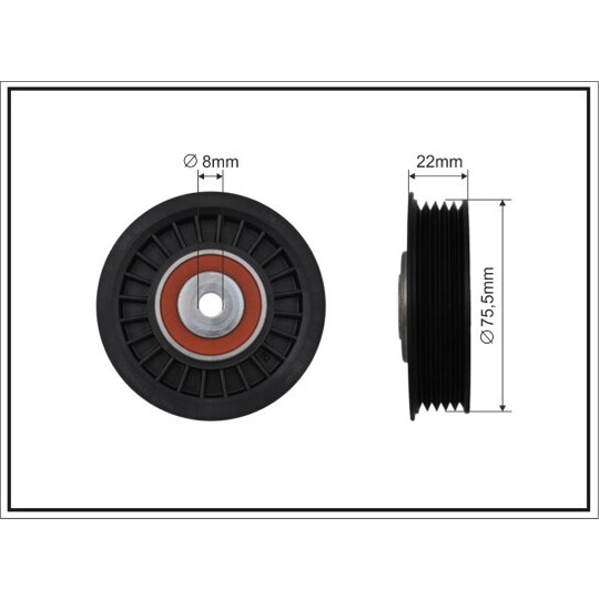 345-22 - Tensioner Pulley, v-ribbed belt 