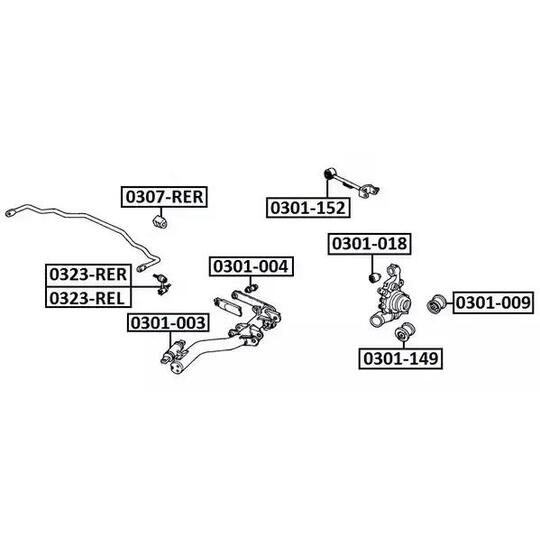 0301-009 - Control Arm-/Trailing Arm Bush 