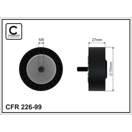 226-99 - Deflection/Guide Pulley, v-ribbed belt 