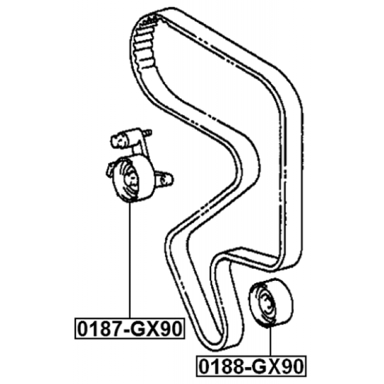 0187-GX90 - Tensioner Pulley, timing belt 