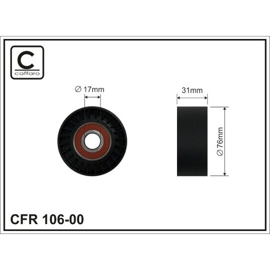 106-00 - Deflection/Guide Pulley, v-ribbed belt 