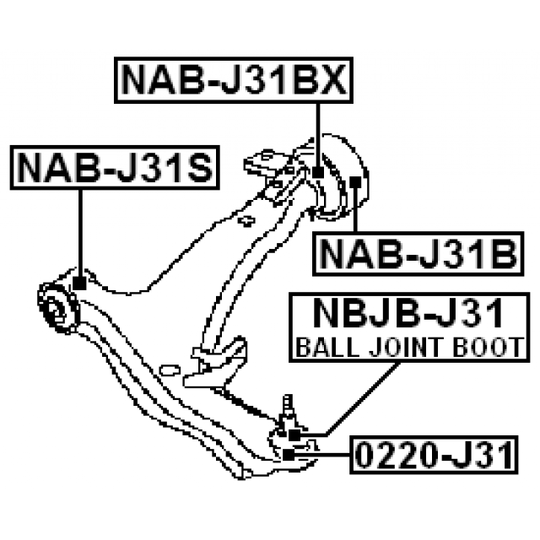 NAB-J31B - Control Arm-/Trailing Arm Bush 