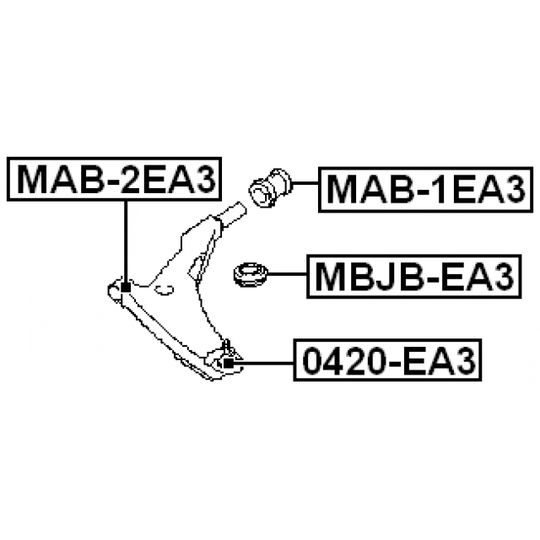 MAB-2EA3 - Control Arm-/Trailing Arm Bush 