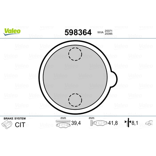 598364 - Brake Pad Set, disc parking brake 