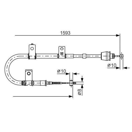 1 987 482 166 - Vajer, parkeringsbroms 