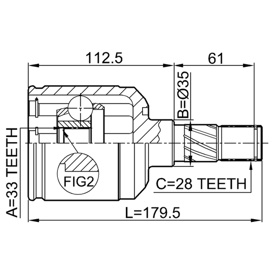 0511-M6ATLH - Joint, drive shaft 