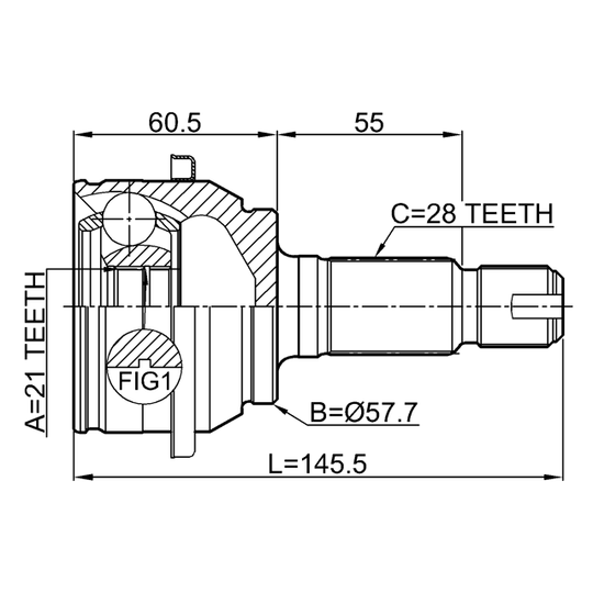 2910-FLIR - Joint, drive shaft 