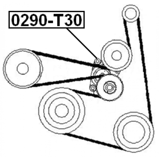 0290-T30 - Belt Tensioner, v-ribbed belt 
