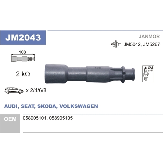 JM2043 - Pistoke, sytytyspuola 