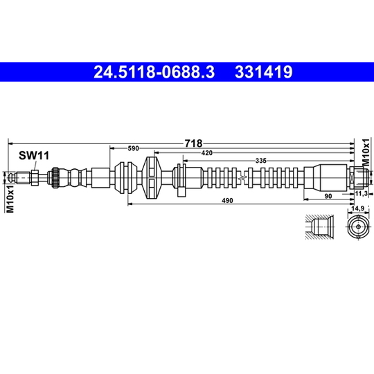 24.5118-0688.3 - Brake Hose 