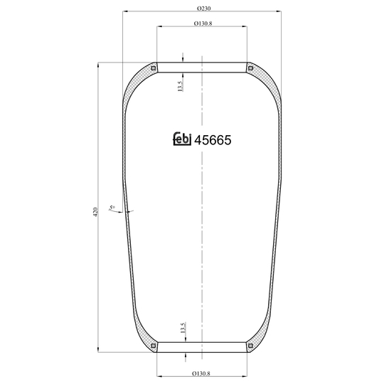 45665 - Boot, air suspension 