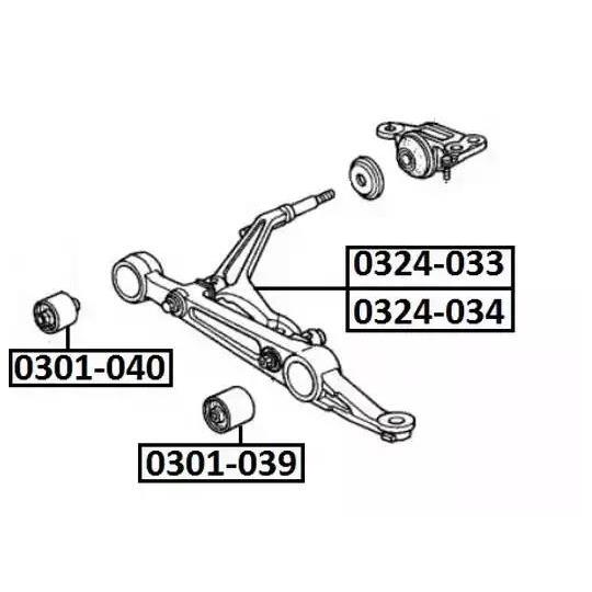 0301-039 - Control Arm-/Trailing Arm Bush 