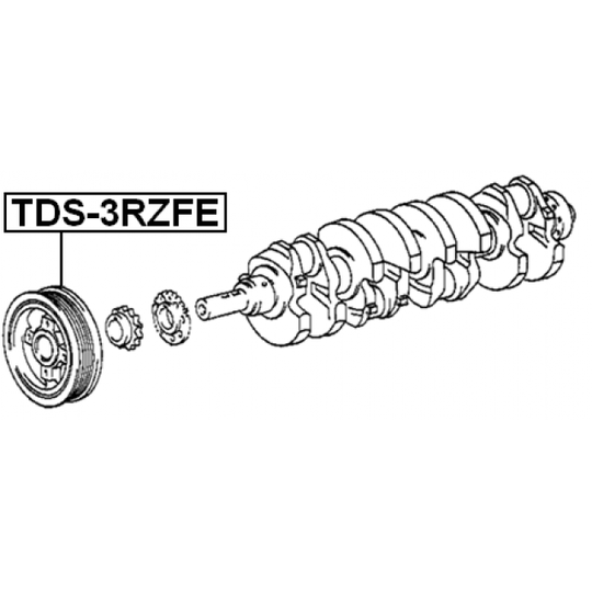 TDS-3RZFE - Hihnapyörä, kampiakseli 